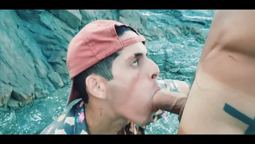 Steamy Beach Hookup: Curious Guys Share Blowjob Deep Anal Fun – 18+