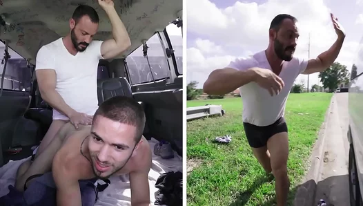 Joey Doves Tempts Muscle Stud in Hot Bait Bus Rendezvous – 18+