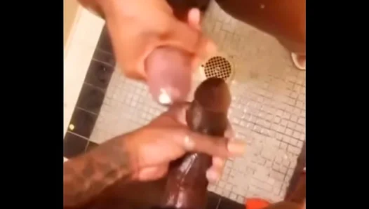Hot Shower Massage Gone Wild — Big Black Cock Action Erupts – GayPorno 18+