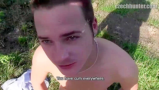 Pretty Boy Takes Cum Load to Face After Steamy Outdoor Encounter – XXX Gay 18+