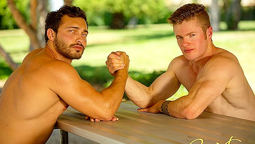 Muscles Clash as They Go Hard Standing Up – Raw Passion from CorbinFisher