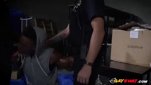 Hungry Gay Officer Rides Massive Black Stallion in Steamy Interracial Fuck – 18+