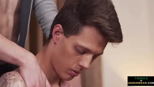 Oiled Up Worshiped: Twinks Sensual Massage Leads to Mind-Blowing Climax – 18+