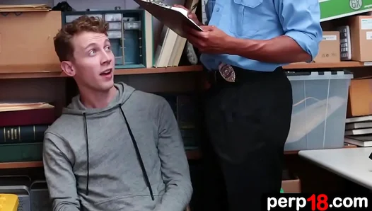 Busted Turned On: Teen Thug Surprised in Hot Interracial Moment with Officer – 18+