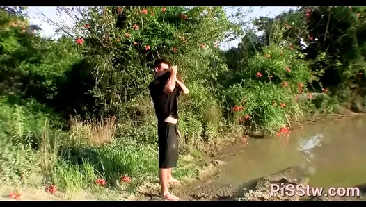 Cums Hard While Chugging His Own Hot Golden Stream – TwistFetish 18+