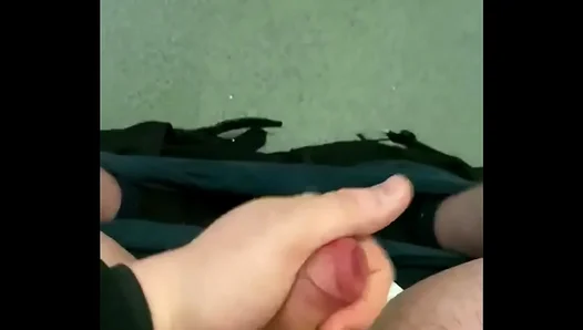 Busted Jerking Off at Work – Massive British Load in Office Bathroom Stalls