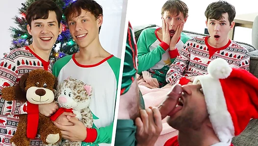 Snuggling Tight, Dakota Danny Wait for Santas Naughty Surprise – BFFs Get Wild