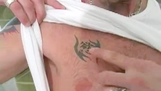 Tattooed Stud Jay JERKS OFF Hard — Steaming Solo Heat From HOT Guys Over 30