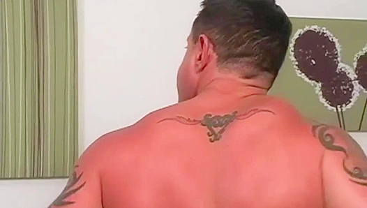 Demetris Sculpted Physique Glistens During Fiery Solo Session – Steamy Mature Gay Clip