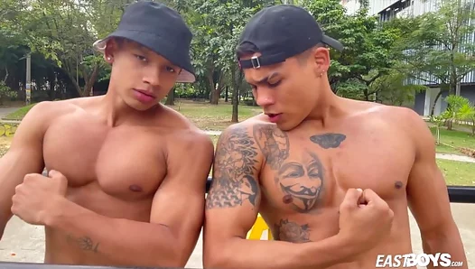 Muscle Burn: Two Hot Latinos Jerk Off Slam Each Other Deep – 18+ GayPorno