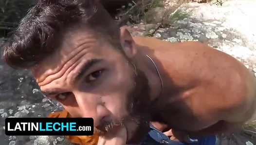 Bearded Latino Takes Strangers Cock Deep — Outdoor Blowjob Thrill – LatinLeche 18+