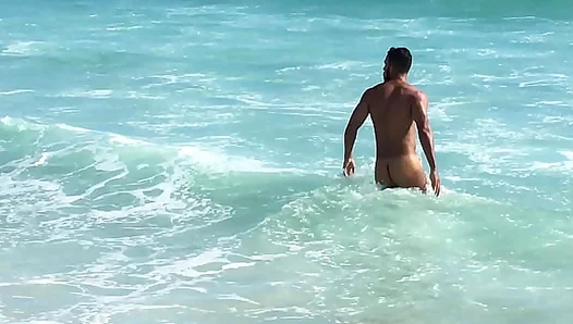 Sun-Kissed Temptation: Horny Guys Flirt Strip Bare by the River – 18+