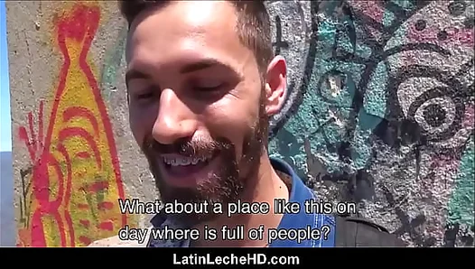 Latino Teen with Braces Takes Cash for His First Gay Blowjob – Hot POV Action
