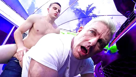 Young Stud Dominates Stepdad: Hot Interracial Ride Action –