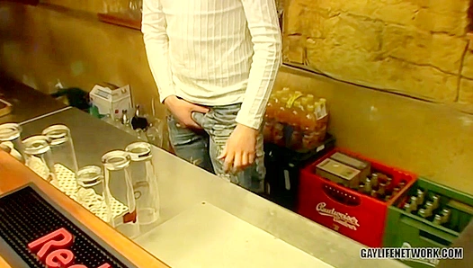 Cristian Gets Hard Behind the Bar, Teasing Thirsty Hearts – 18+