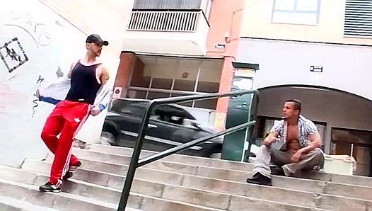 Horny Muscle Latinos Collide on Shiny Marble Steps – Hot Outdoor Sex Fest – 18+