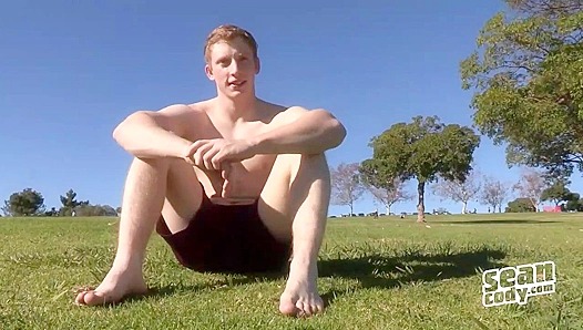 Fiery Redhead Jerks His Pale Hard-On Solo – SeanCody