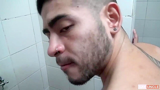 Hard Latin Ass Workout Under Hot Water – Rough Bareback In The Shower – GayAmateurX