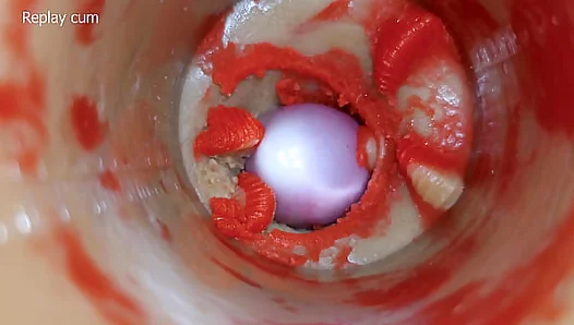 Massive Cream Pie Explosion Captured Live in Realistic Pussy Toy – 4K Anal Blast