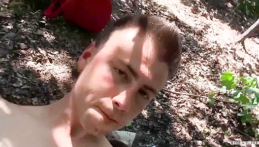 Hairy Twink Gags on Huge Dick in Intense Bareback POV Scene –XXXGay