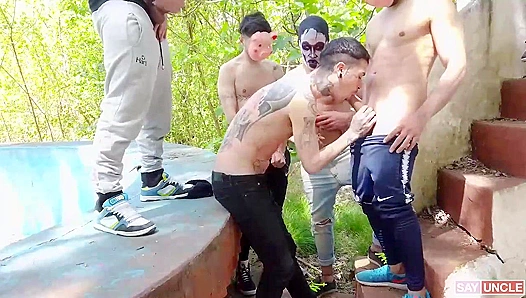 Moonlit Passion: Masked Guys Fuck Hard Outdoors – Steamy Gay XXX Orgy