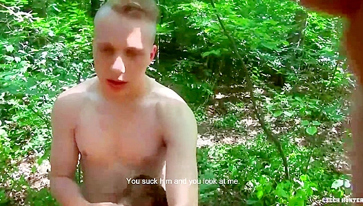 Hot Outdoor Threesome: Energetic Twink Duo Takes Charge – XXX Gay POV
